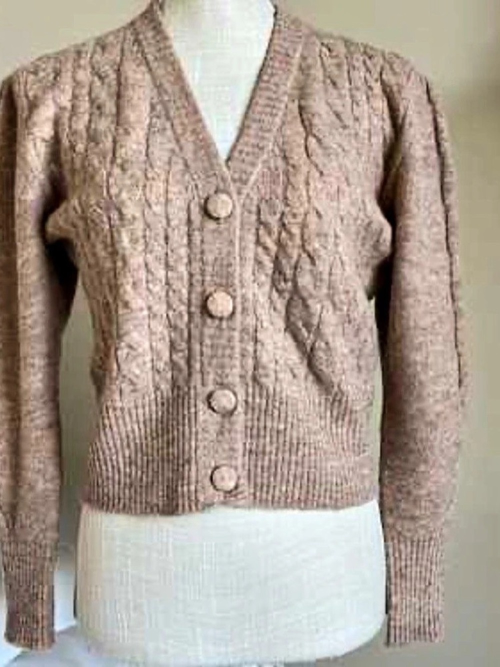Rouje Azia Cardigan Cable Knit Brown Size 36
